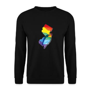 New Jersey (United States) | Real Flag | LGBTQIA+ - Unisex Sweatshirt - black - Front - Alina (178cm) & Michal (187cm)
