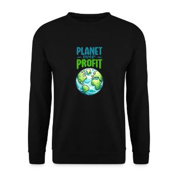 Earth day april 22 planet over profit environment - Unisex Sweatshirt - black - Front - Alina (178cm) & Michal (187cm)