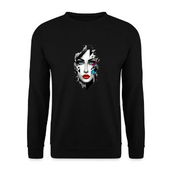 Women girl power design art female feminism symbol - Unisex Sweatshirt - black - Front - Alina (178cm) & Michal (187cm)