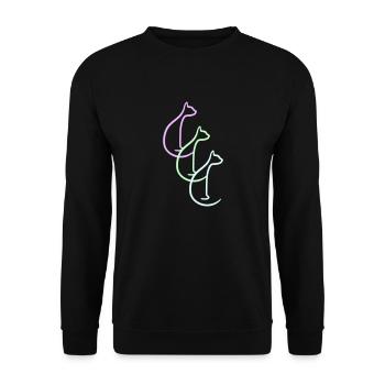3 Chats Assis Trois Amis Équipe Silhouettes - Sweat-shirt Unisexe - noir - Devant - Alina (178cm) & Michal (187cm)