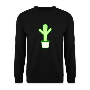 Kaktus Stachelig Stacheln Wüste Kakteen Blumentopf - Unisex Pullover - Schwarz - Vorne - Alina (178cm) & Michal (187cm)
