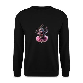 Zombie Affe im Tutu - Unisex Pullover - Schwarz - Vorne - Alina (178cm) & Michal (187cm)