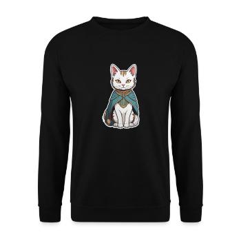 Cat Wizard - Unisex Sweatshirt - black - Front - Alina (178cm) & Michal (187cm)