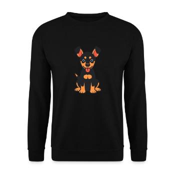 Dobermann - Unisex Sweatshirt - black - Front - Alina (178cm) & Michal (187cm)