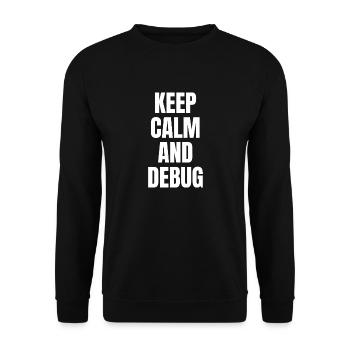 KEEP CALM AND DEBUG - Unisex Pullover - Schwarz - Vorne - Alina (178cm) & Michal (187cm)
