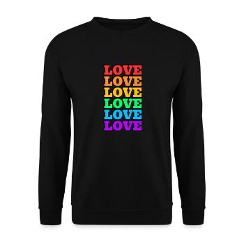 Love 6 rainbow colors gay pride - Unisex Sweatshirt - black - Front - Alina (178cm) & Michal (187cm)