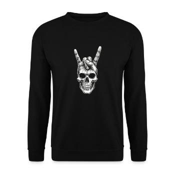 Skull Hand Motif - Unisex Sweatshirt - black - Front - Alina (178cm) & Michal (187cm)