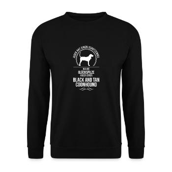 BLACK AND TAN COONHOUND Schutzengel Hunde Wilsigns - Unisex Pullover - Schwarz - Vorne - Alina (178cm) & Michal (187cm)