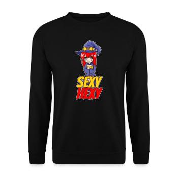 Sexy Hexy Halloween Hexe - Unisex Pullover - Schwarz - Vorne - Alina (178cm) & Michal (187cm)