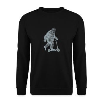 Bigfoot Sasquatch Sur Scooter Drôle Bigfoot Sasquat - Sweat-shirt Unisexe - noir - Devant - Alina (178cm) & Michal (187cm)