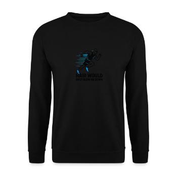 Men's Funny Bald Runner Hair Would Only Slow Me - Unisex Sweatshirt - black - Front - Alina (178cm) & Michal (187cm)