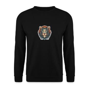 Majestic Lion Captain - Unisex Sweatshirt - black - Front - Alina (178cm) & Michal (187cm)
