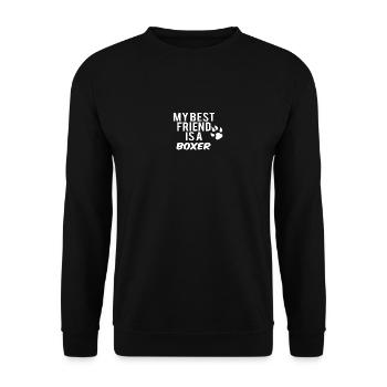 My friend is a boxer - Unisex Sweatshirt - black - Front - Alina (178cm) & Michal (187cm)