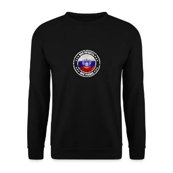 Моя гордость моя родина Россия - Unisex Pullover - Schwarz - Vorne - Alina (178cm) & Michal (187cm)