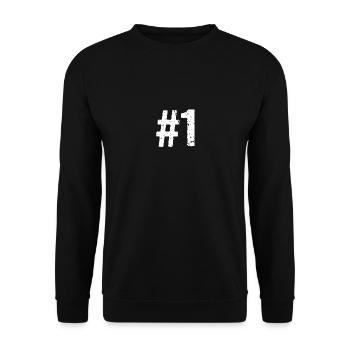 Teamplayer Hashtag number 1 One team - Unisex Sweatshirt - black - Front - Alina (178cm) & Michal (187cm)