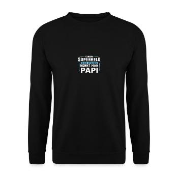 PAPI Superheld - Unisex Pullover - Schwarz - Vorne - Alina (178cm) & Michal (187cm)
