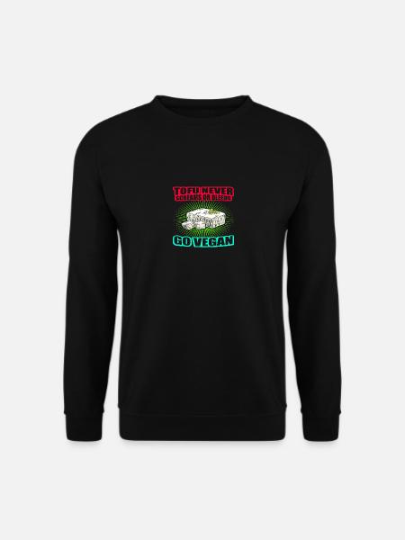 Tofu Never Screams Or Bleeds GO VEGAN - Unisex Pullover - Schwarz