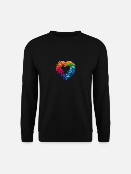 LGBTQIA+ Rainbow Heart - Unisex Sweatshirt - black