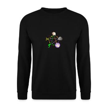 Schere Stein Papier Echse Spock - Unisex Pullover - Schwarz - Vorne - Alina (178cm) & Michal (187cm)