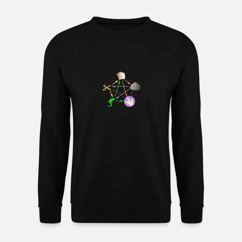 Schere Stein Papier Echse Spock - Unisex Pullover - Schwarz