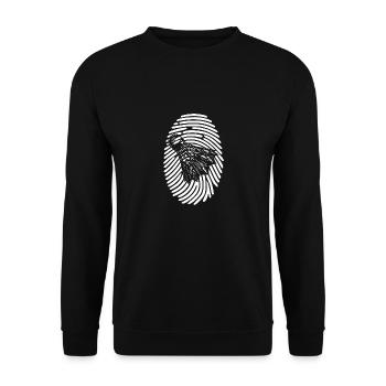 Badminton DNA Shuttlecock Fingerprint - Unisex Sweatshirt - black - Front - Alina (178cm) & Michal (187cm)