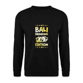 Bali Drinking Saying - Unisex Sweatshirt - black - Front - Alina (178cm) & Michal (187cm)