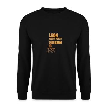 leon - Unisex Pullover - Schwarz - Vorne - Alina (178cm) & Michal (187cm)