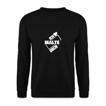 Liebe Malte - Unisex Pullover - Schwarz - Vorne - Alina (178cm) & Michal (187cm)