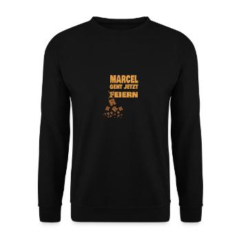 Geschenk für Marcel - Unisex Pullover - Schwarz - Vorne - Alina (178cm) & Michal (187cm)