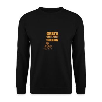 Vorname Greta - Unisex Pullover - Schwarz - Vorne - Alina (178cm) & Michal (187cm)