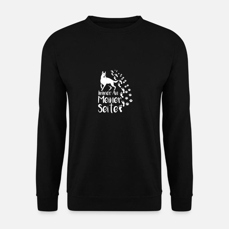 Immer an meiner Seite, Hund, Hundebesitzer, Pfote - Unisex Pullover - Schwarz