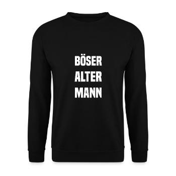 BÖSER ALTER MANN - Unisex Pullover - Schwarz - Vorne - Alina (178cm) & Michal (187cm)