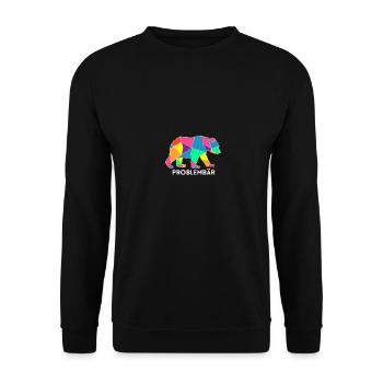 Problembär Bär Problem Geschenk Krawallmacher - Unisex Pullover - Schwarz - Vorne - Alina (178cm) & Michal (187cm)