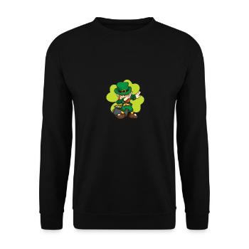 St Patrick's Day Dabbing Leprechaun - Unisex Sweatshirt - black - Front - Alina (178cm) & Michal (187cm)