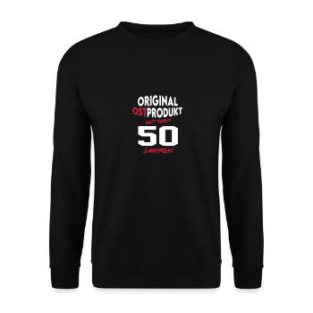 Geburtstag Ostprodukt DDR Osten 50 - Unisex Pullover - Schwarz - Vorne - Alina (178cm) & Michal (187cm)