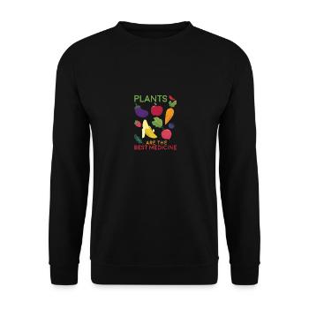 Plants Are The Best Medicine Funny Health Food - Sweat-shirt Unisexe - noir - Devant - Alina (178cm) & Michal (187cm)