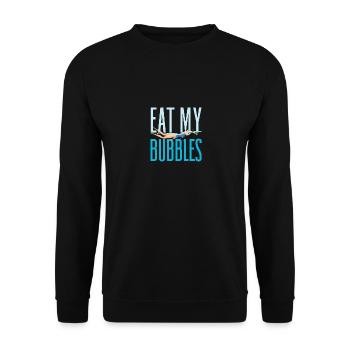 Eat My Bubbles Funny Swimming - Unisex Pullover - Schwarz - Vorne - Alina (178cm) & Michal (187cm)