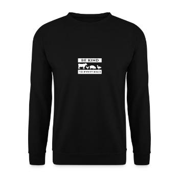 Be Kind To Every Kind, Vegan Vegetarian Retro - Unisex Sweatshirt - black - Front - Alina (178cm) & Michal (187cm)