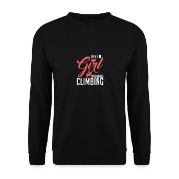 Climber Bouldering Just A Girl Who Loves Climbing - Unisex Pullover - Schwarz - Vorne - Alina (178cm) & Michal (187cm)