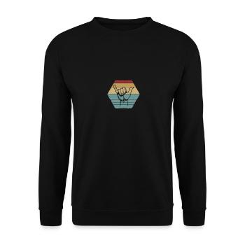 Surf shaka, surf design - Unisex Pullover - Schwarz - Vorne - Alina (178cm) & Michal (187cm)
