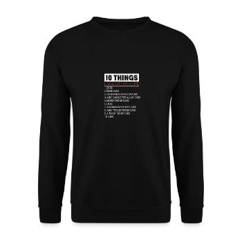 10 Dinge, die ich im Leben will Auto mehr Autos Mechaniker - Unisex Pullover - Schwarz - Vorne - Alina (178cm) & Michal (187cm)