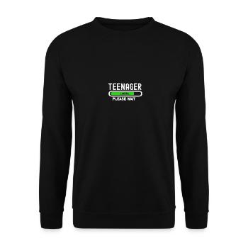 enager loading, bitte warten - Unisex Pullover - Schwarz - Vorne - Alina (178cm) & Michal (187cm)