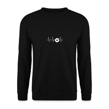 Vinyl hearthbeat, Everything sounds better on viny - Unisex Sweatshirt - black - Front - Alina (178cm) & Michal (187cm)