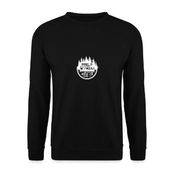 Home is where you park it, Motorhome Driving Desig - Unisex Sweatshirt - black - Front - Alina (178cm) & Michal (187cm)
