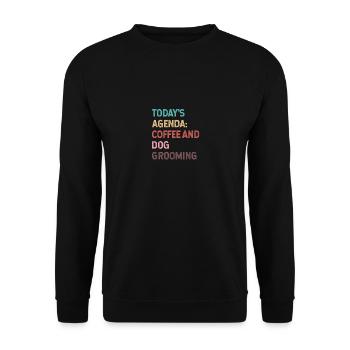 Todays Agenda Coffee And Dog Grooming - Unisex Sweatshirt - black - Front - Alina (178cm) & Michal (187cm)