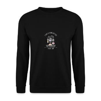 I have a chemistry joke that never causes a reaction - Unisex Sweatshirt - black - Front - Alina (178cm) & Michal (187cm)