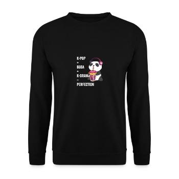Boba Bubble Tea K-Drama Perfection K-Po coréen - Sweat-shirt Unisexe - noir - Devant - Alina (178cm) & Michal (187cm)