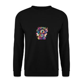 Portuguese Water Dog Watercolor – PWD Owner - Unisex Sweatshirt - black - Front - Alina (178cm) & Michal (187cm)