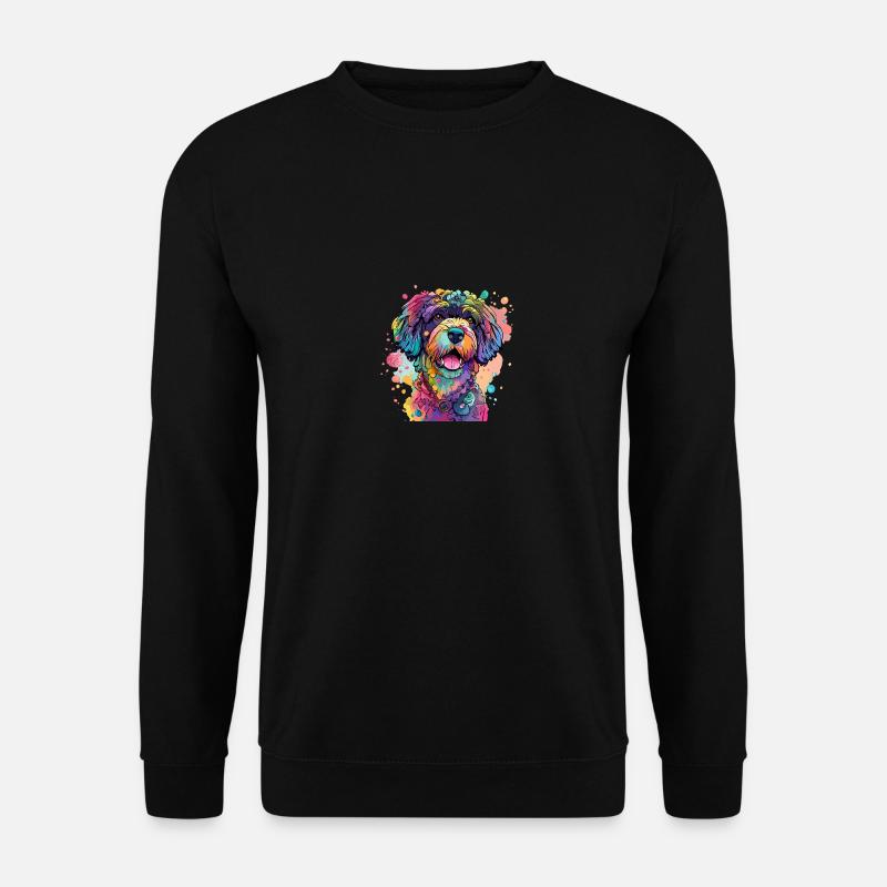 Portugiesischer Wasserhund-Aquarell – PWD-Besitzer - Unisex Pullover - Schwarz