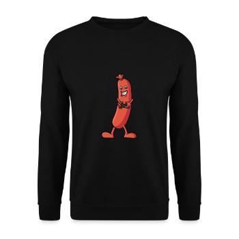 Eine Wurst die zockt - Unisex Pullover - Schwarz - Vorne - Alina (178cm) & Michal (187cm)